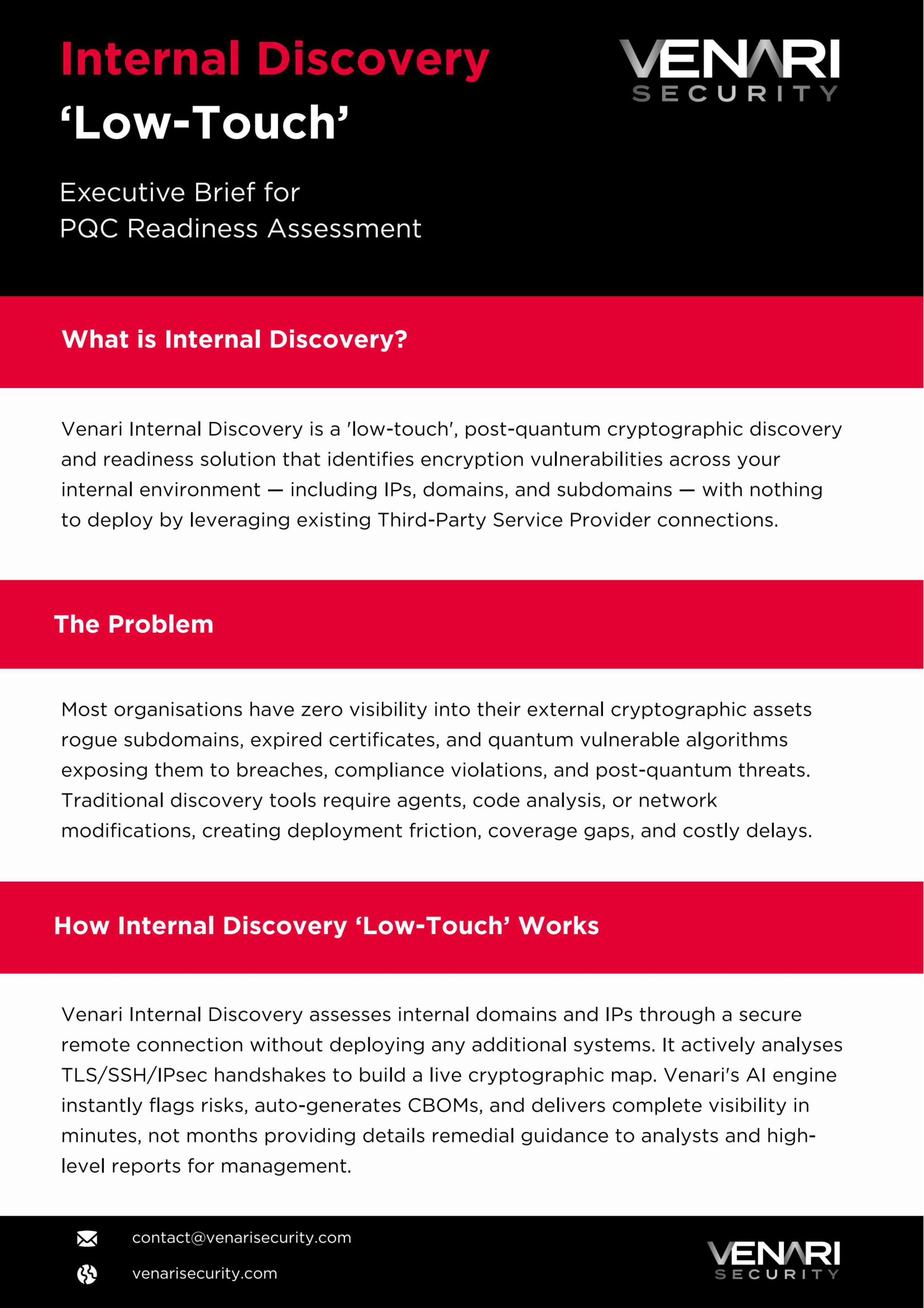 Venari Internal Discovery 'Low-Touch' Executive Brief